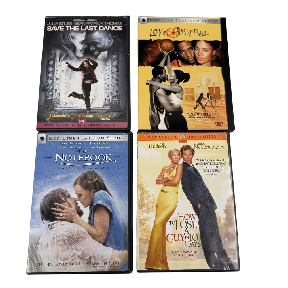 Romance DVD Lot The Notebook Love & Basketball Save Last Dance How to Lose a Guy